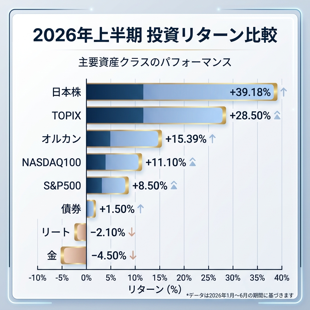 2026年上半期 主要インデックスリターン比較